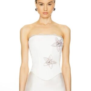 Santa Brands Flowers Corset in White Size L